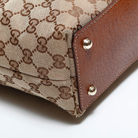 GUCCI GG Canvas Bamboo Shoulder Bag beige WS21666