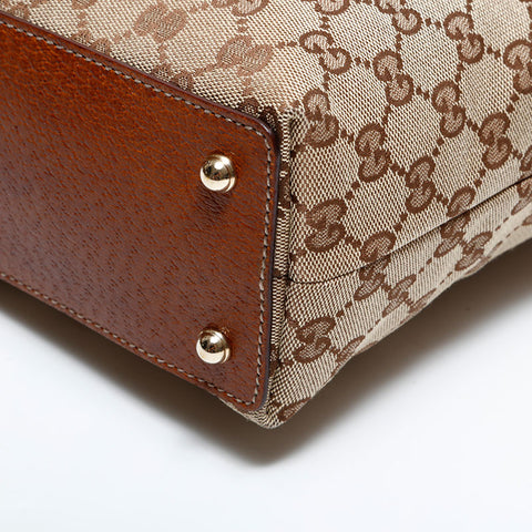 GUCCI GG Canvas Bamboo Shoulder Bag beige WS21666