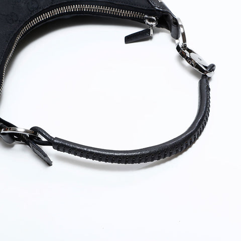 GUCCI GG canvas hobo Shoulder Bag black WS21668