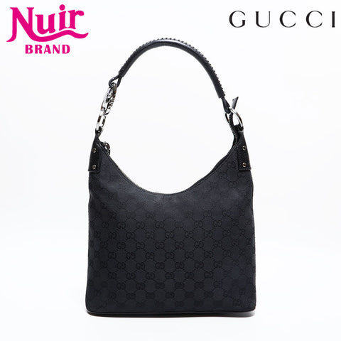 GUCCI GG canvas hobo Shoulder Bag black WS21668