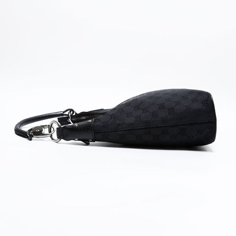 GUCCI GG canvas hobo Shoulder Bag black WS21668