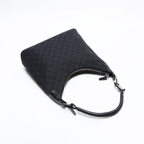 GUCCI GG canvas hobo Shoulder Bag black WS21668