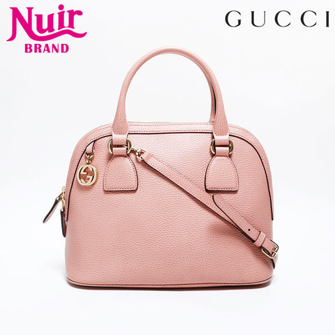 GUCCI Leather 2way Handbag pink WS21672