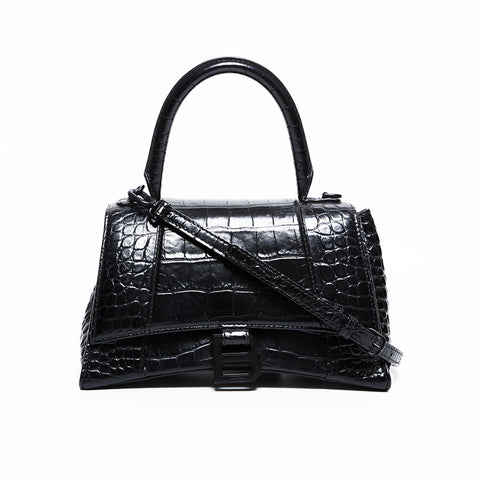 BALENCIAGA HOURGLASS XS embossed leather Shoulder Bag black WS21673