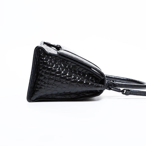 BALENCIAGA HOURGLASS XS embossed leather Shoulder Bag black WS21673