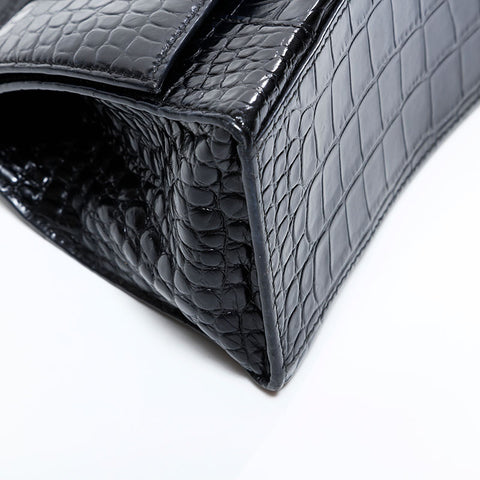 BALENCIAGA HOURGLASS XS embossed leather Shoulder Bag black WS21673