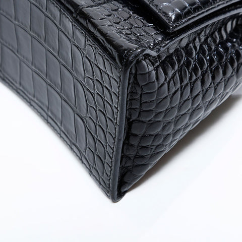 BALENCIAGA HOURGLASS XS embossed leather Shoulder Bag black WS21673