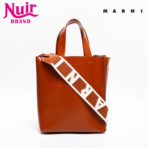 MARNI Museo Mini Leather Museo Nano 2way Shoulder Bag Brown WS21684