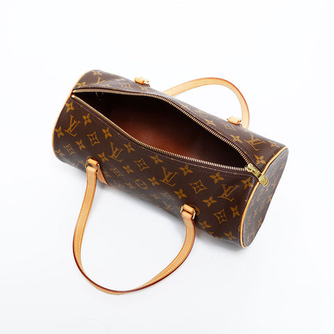 LOUIS VUITTON 2002 Monogram Papillon 30 Boston Bag Shoulder Bag Brown WS21686