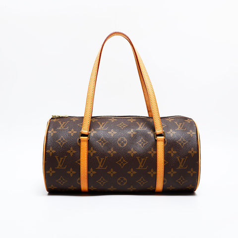 LOUIS VUITTON 2002 Monogram Papillon 30 Boston Bag Shoulder Bag Brown WS21686