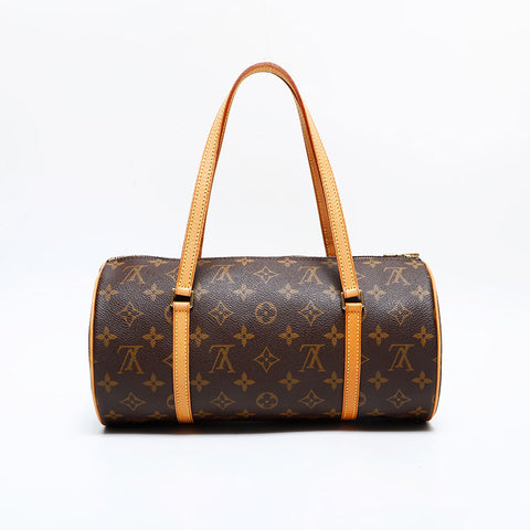 LOUIS VUITTON 2002 Monogram Papillon 30 Boston Bag Shoulder Bag Brown WS21686