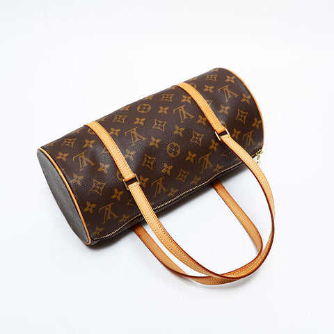 LOUIS VUITTON 2002 Monogram Papillon 30 Boston Bag Shoulder Bag Brown WS21686