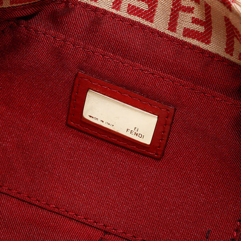 FENDI Zucchino Mamma Canvas Mini Handbag Red WS21687