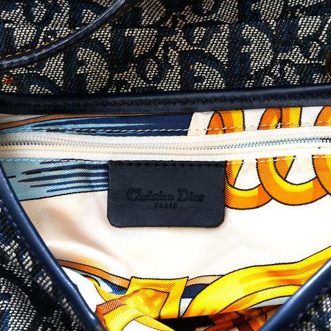 Christian Dior Trotter Oblique Canvas Saddlebag Shoulder Bag Navy WS21689