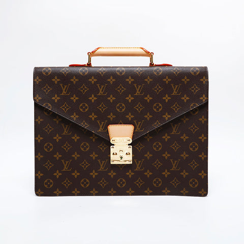 LOUIS VUITTON 2005 Serviette Conseiller Monogram Briefcase Business Bag Handbag Brown WS21691