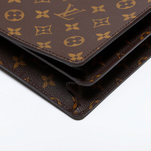LOUIS VUITTON 2005 Serviette Conseiller Monogram Briefcase Business Bag Handbag Brown WS21691