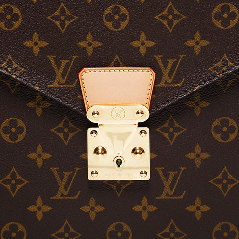 LOUIS VUITTON 2005 Serviette Conseiller Monogram Briefcase Business Bag Handbag Brown WS21691