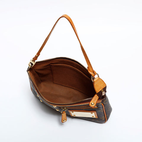 LOUIS VUITTON 2006 Monogram Rivet Pochette Accessories Shoulder Bag Brown WS21692