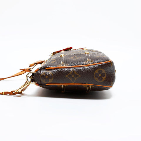 LOUIS VUITTON 2006 Monogram Rivet Pochette Accessories Shoulder Bag Brown WS21692
