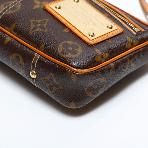 LOUIS VUITTON 2006 Monogram Rivet Pochette Accessories Shoulder Bag Brown WS21692
