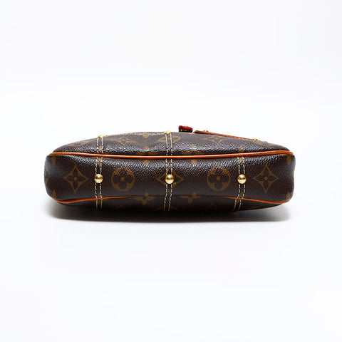 LOUIS VUITTON 2006 Monogram Rivet Pochette Accessories Shoulder Bag Brown WS21692