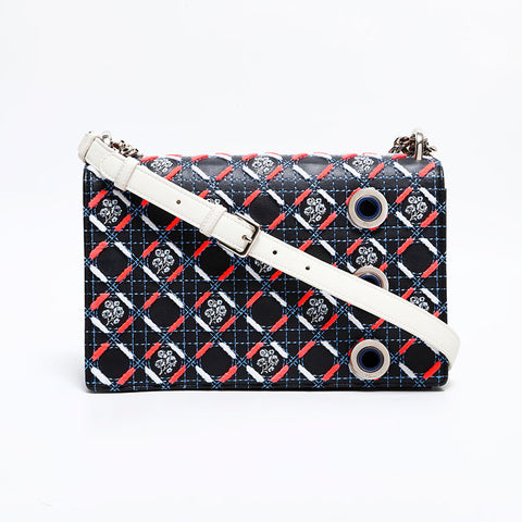 Christian Dior Diorama Embroidery Leather Shoulder Bag black WS21693