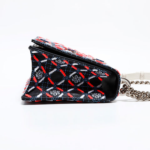 Christian Dior Diorama Embroidery Leather Shoulder Bag black WS21693