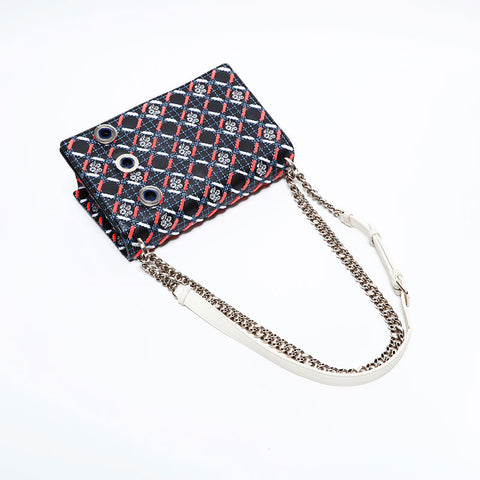 Christian Dior Diorama Embroidery Leather Shoulder Bag black WS21693