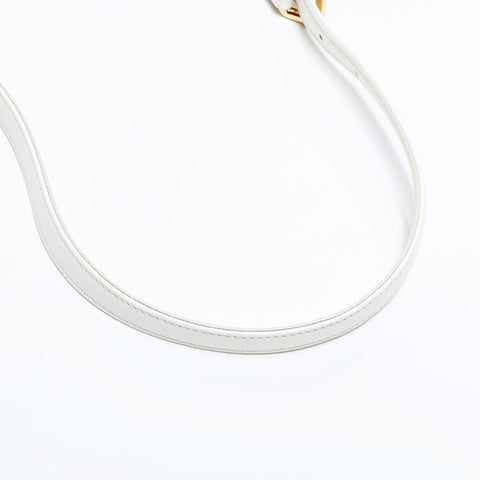 PRADA Matelasse Leather Diagram Diagramme Shoulder Bag white WS21696