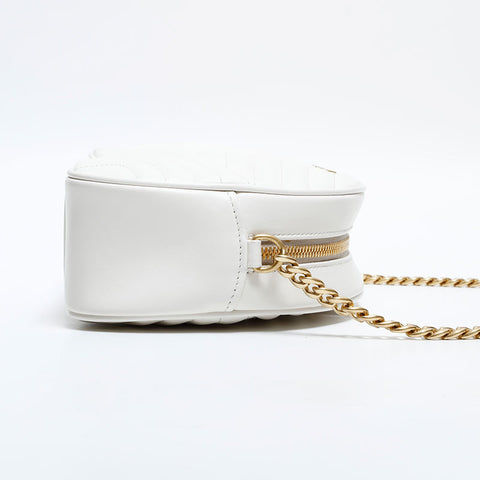 PRADA Matelasse Leather Diagram Diagramme Shoulder Bag white WS21696