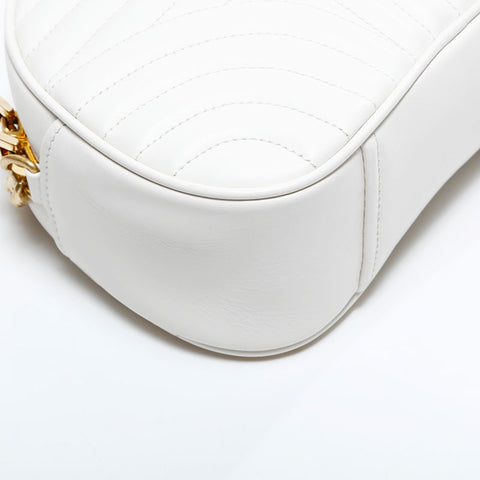 PRADA Matelasse Leather Diagram Diagramme Shoulder Bag white WS21696