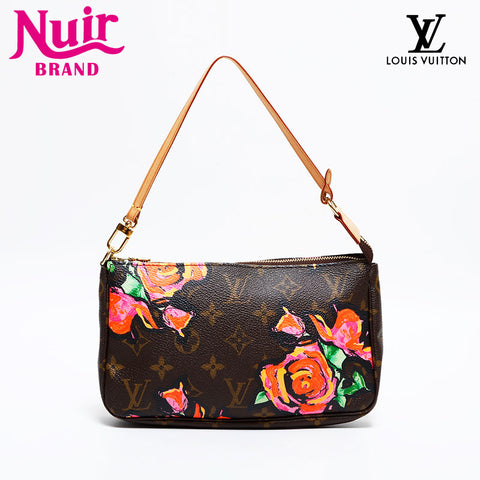 LOUIS VUITTON 2008 X Stephen Sprouse Rose Pochette Shoulder Bag Brown WS21697