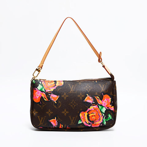 LOUIS VUITTON 2008 X Stephen Sprouse Rose Pochette Shoulder Bag Brown WS21697
