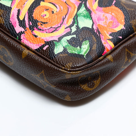 LOUIS VUITTON 2008 X Stephen Sprouse Rose Pochette Shoulder Bag Brown WS21697