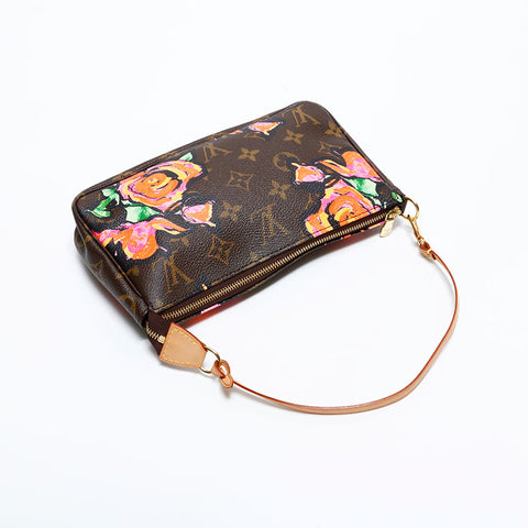 LOUIS VUITTON 2008 X Stephen Sprouse Rose Pochette Shoulder Bag Brown WS21697