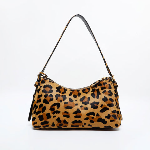 PRADA Harako Leopard Print Hobo Jacket, Eme Medium Shoulder Bag Brown WS21700