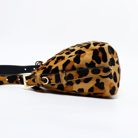 PRADA Harako Leopard Print Hobo Jacket, Eme Medium Shoulder Bag Brown WS21700