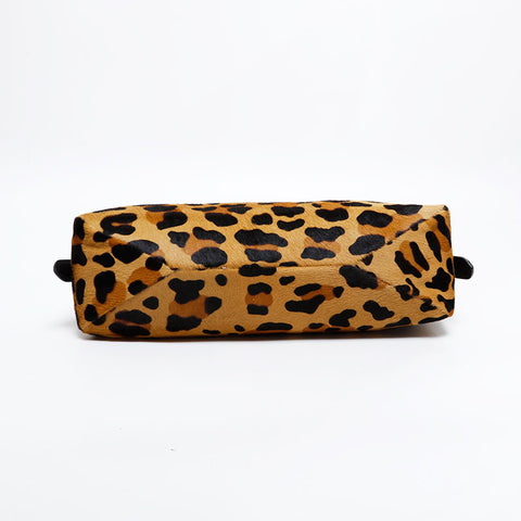 PRADA Harako Leopard Print Hobo Jacket, Eme Medium Shoulder Bag Brown WS21700