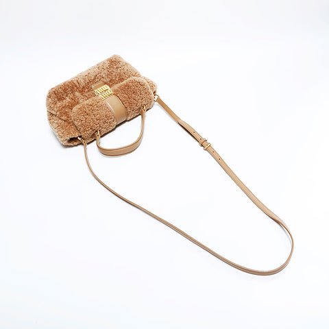 Miu Miu Boa 2-way shearling handbag for 2023AW Shoulder Bag Brown WS21701