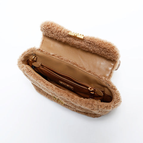 Miu Miu Boa 2-way shearling handbag for 2023AW Shoulder Bag Brown WS21701
