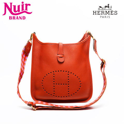 HERMES Evelyn 3 29 PM Z stamp 2021 Taurillon Clemence Shoulder Bag Brown WS21704