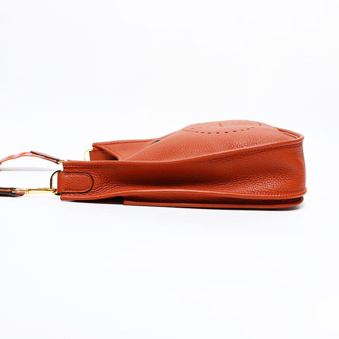 HERMES Evelyn 3 29 PM Z stamp 2021 Taurillon Clemence Shoulder Bag Brown WS21704
