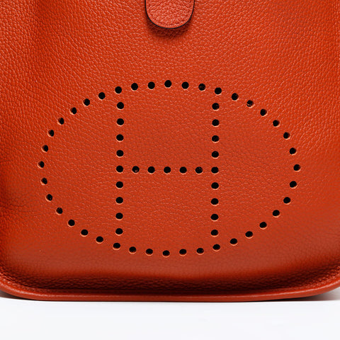 HERMES Evelyn 3 29 PM Z stamp 2021 Taurillon Clemence Shoulder Bag Brown WS21704