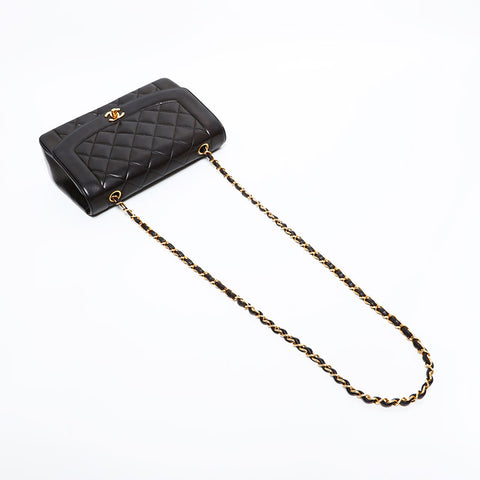 CHANEL No. 3 Lambskin Diana 1994-1996 Shoulder Bag black WS21705
