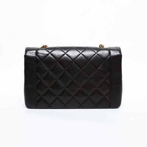 CHANEL No. 3 Lambskin Diana 1994-1996 Shoulder Bag black WS21705