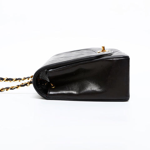 CHANEL No. 3 Lambskin Diana 1994-1996 Shoulder Bag black WS21705
