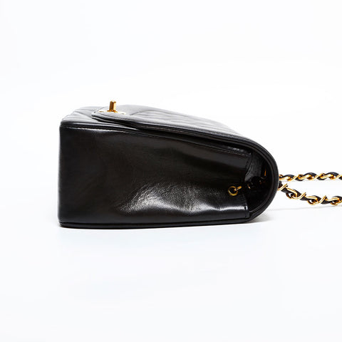 CHANEL No. 3 Lambskin Diana 1994-1996 Shoulder Bag black WS21705
