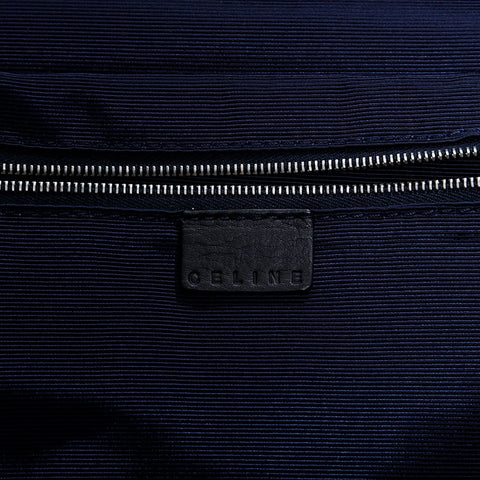 CELINE Leather Matelasse Boston Bag Handbag Navy WS21711