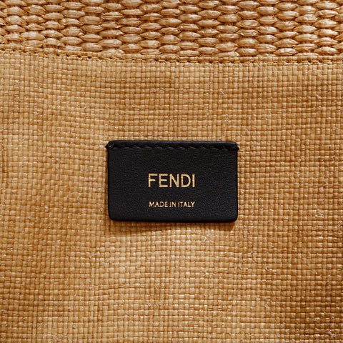 FENDI 2-way raffia straw basket bag Sunshine Tote Bag beige WS21712