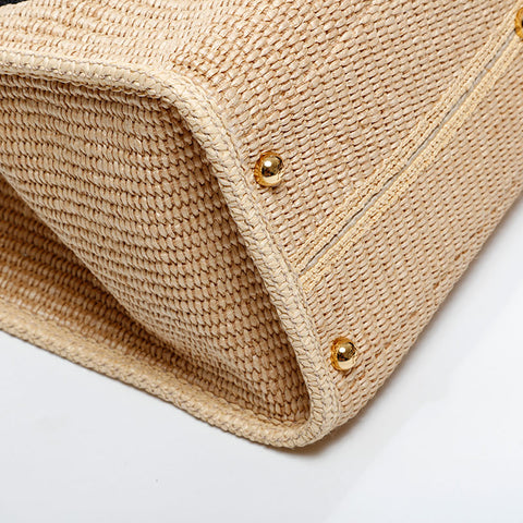 FENDI 2-way raffia straw basket bag Sunshine Tote Bag beige WS21712